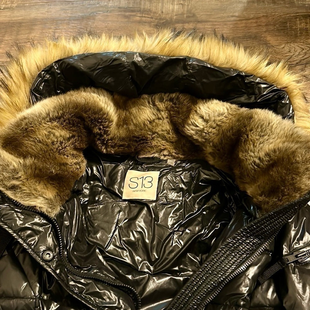 S13 New York l Chelsea Mid-Length Down Puffer Coat l Black l Size XXL l NWOT - Picture 8 of 14